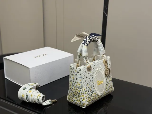 Dior Embroidered Handbag in Leather — 24 × 20 cm — source photograph 1 of 3