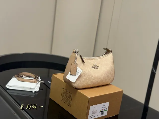 Coach Teri Shoulder Bag, beige — full shoulder bag
