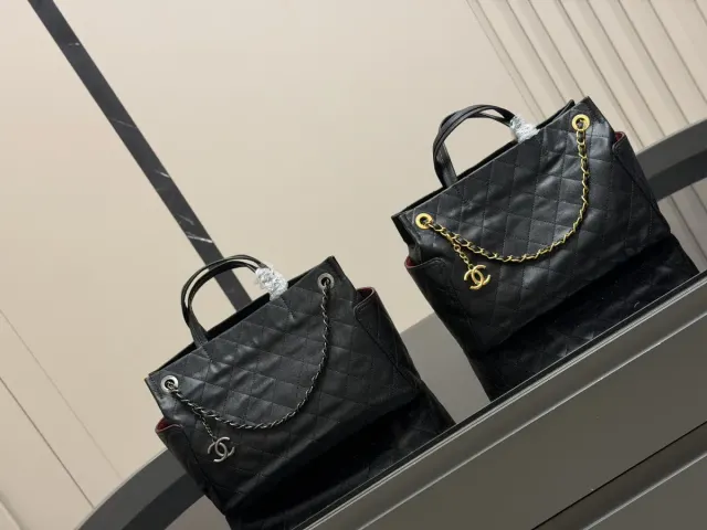 Chanel Coco Quilted Chain Tote Bag in Leather — 33 × 24 cm — source photograph 1 of 3