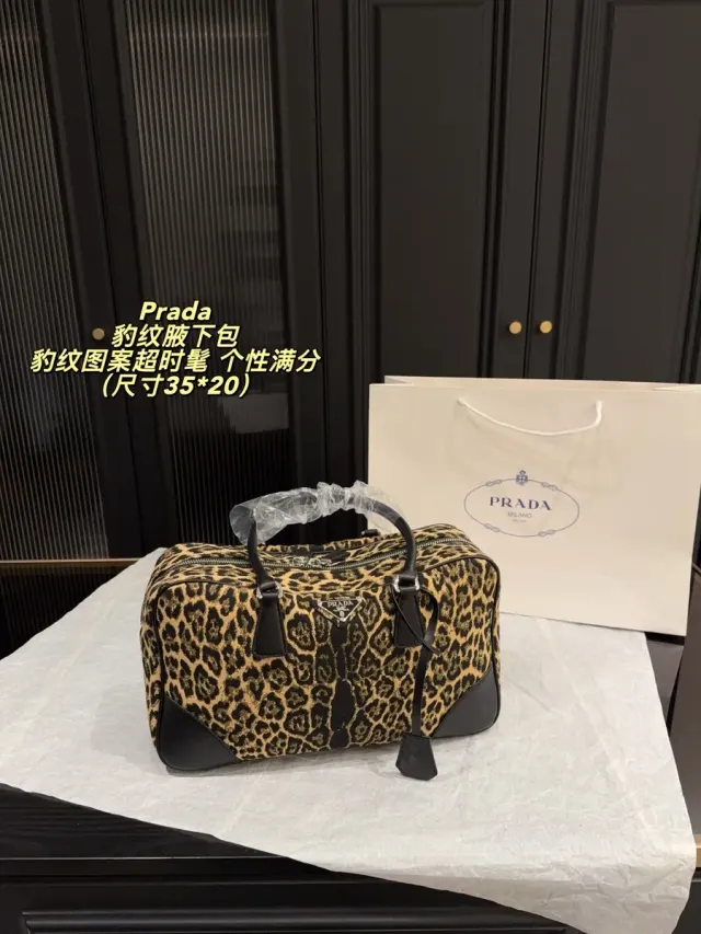 Prada Leopard Print Shoulder Bag in Leather — source photograph 1 of 3