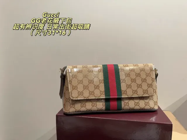 Gucci Monogram Canvas Shoulder Bag — source photograph 1 of 3