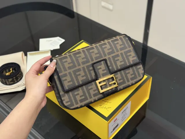 Fendi Baguette Crossbody Bag in Leather — 27 × 15 cm — source photograph 1 of 3