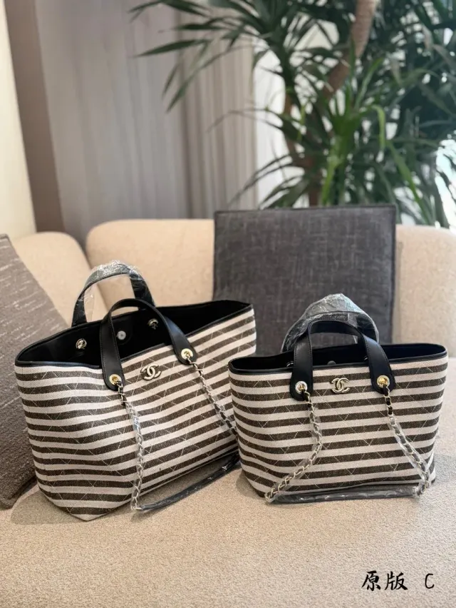 Chanel Canvas Chain Tote Bag — 37 × 27 cm Options — source photograph 1 of 3