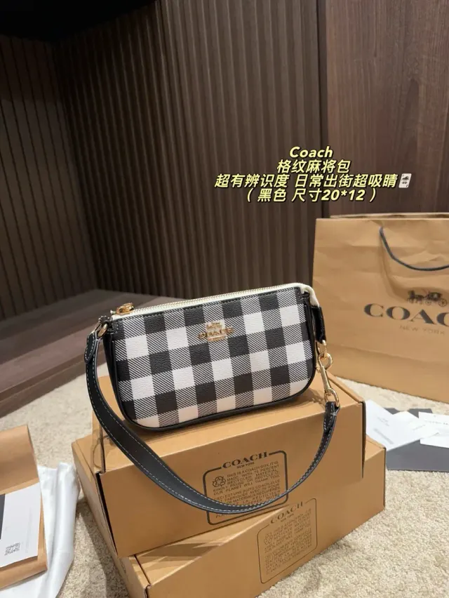 Coach Check Canvas Crossbody Bag — 20 × 12 cm — source photograph 1 of 3