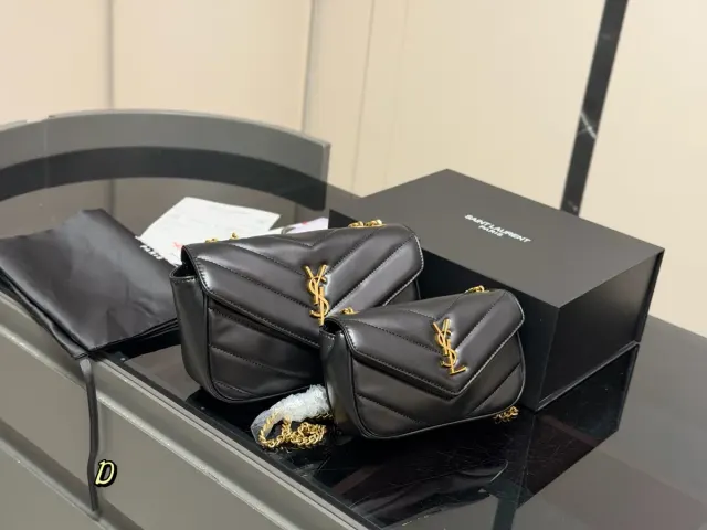 Saint Laurent Loulou Puffer Handbag in Leather — 24 × 15 cm Options — source photograph 1 of 3