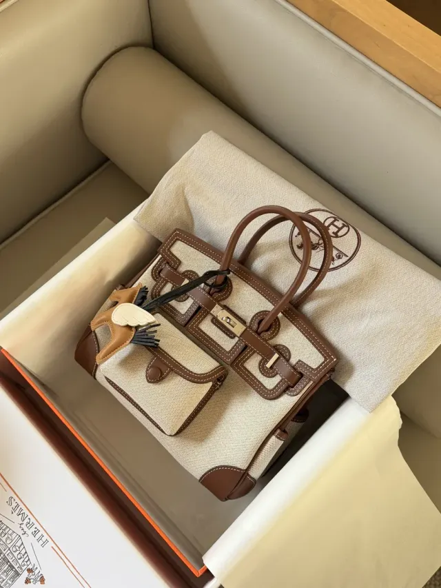 Hermès Birkin Canvas Handbag — 25 × 20 cm — source photograph 1 of 3