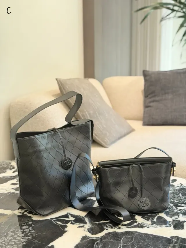 Chanel Quilted Bucket Bag in Leather — 25 cm Options — source photograph 1 of 3