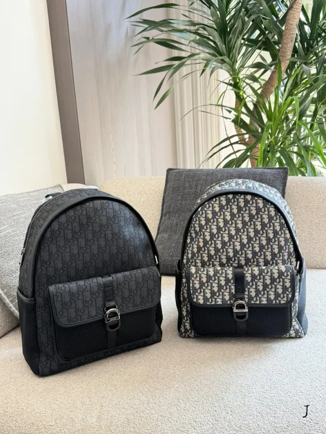 Dior Monogram Flap Backpack in Leather — source photograph 1 of 3