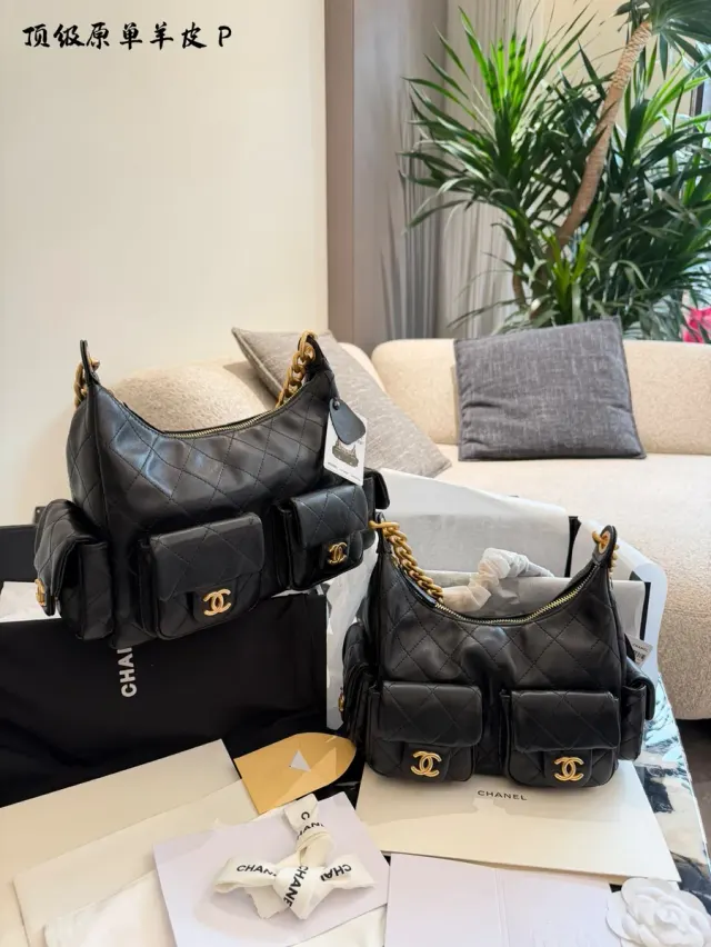 Chanel Quilted Shoulder Bag in Leather — 23 cm Options — source photograph 1 of 3