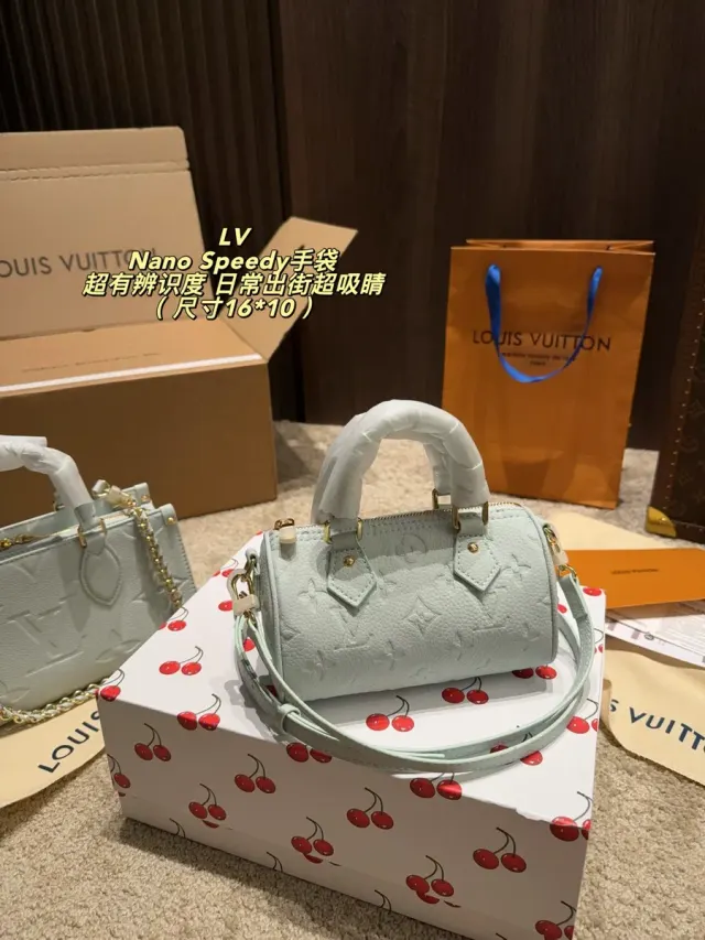 Louis Vuitton Nano Speedy Monogram Crossbody Bag in Leather — source photograph 1 of 3