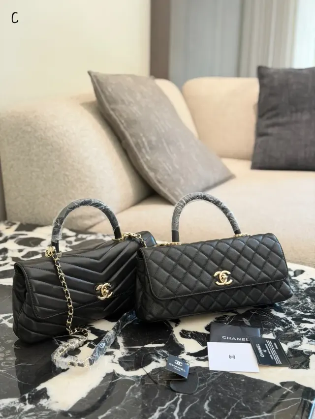 Chanel Coco Handle Chain Crossbody Bag in Leather — 24 cm — source photograph 1 of 3