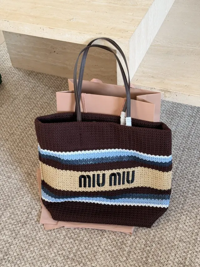 Miu Miu Woven Tote Bag — 45 × 35 cm — source photograph 1 of 3