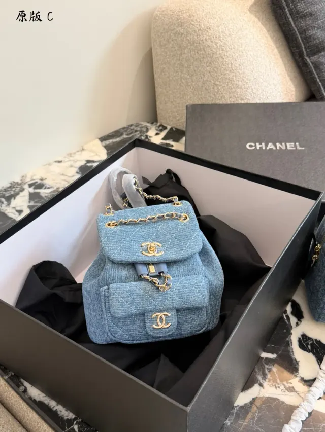 Chanel Denim Chain Backpack — source photograph 1 of 3