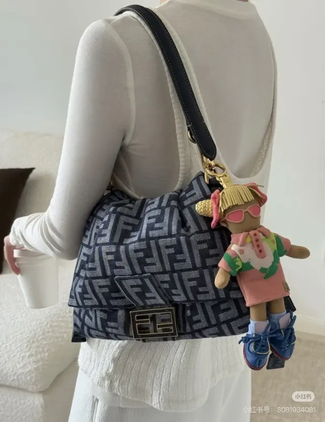 Fendi Baguette Denim Crossbody Bag — KU-FFF1BF30 — source photograph 1 of 3