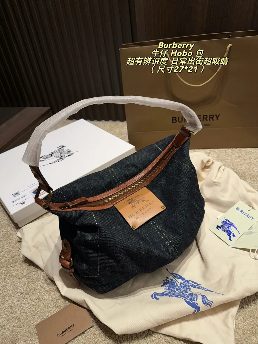 Burberry Denim Check Shoulder Bag — source photograph 1 of 3
