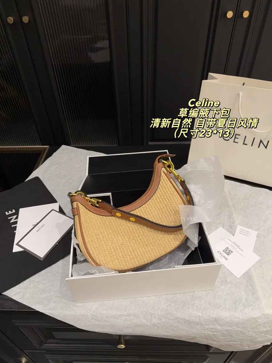 Celine Woven Raffia Style Shoulder Bag — source photograph 1 of 3