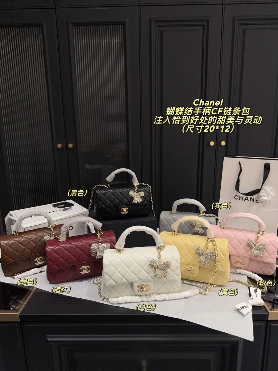 Chanel Classic Flap Chain Bow Handbag — source photograph 1 of 3