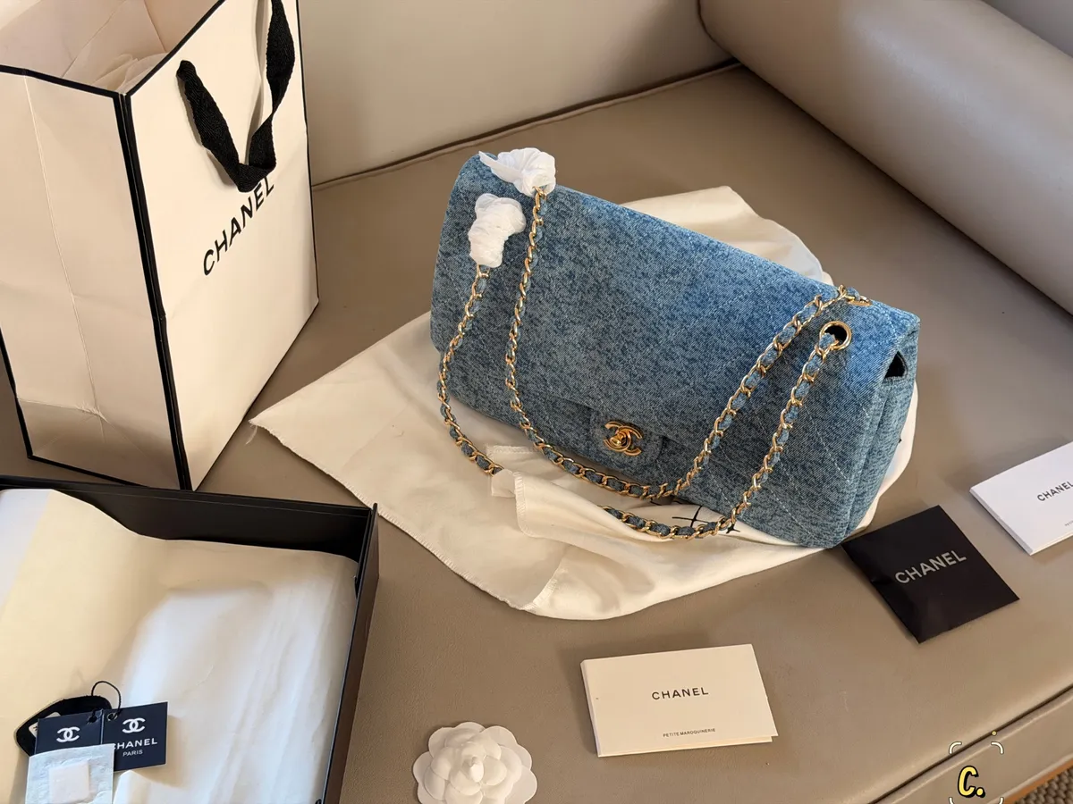 Chanel Classic Flap Denim Handbag - 32 × 19 cm — source photograph 1 of 3