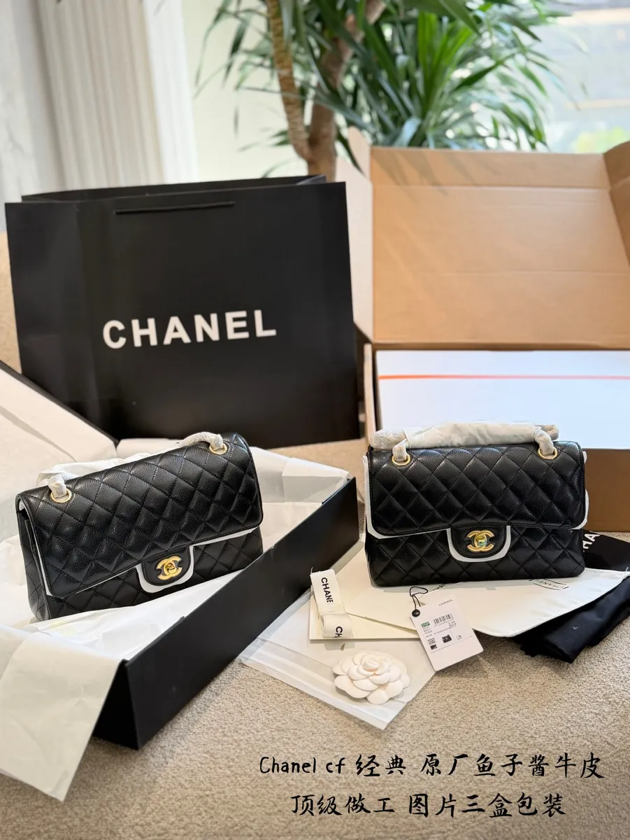 Chanel Classic Flap Quilted Check Crossbody Bag - 23 cm Options — source photograph 1 of 3