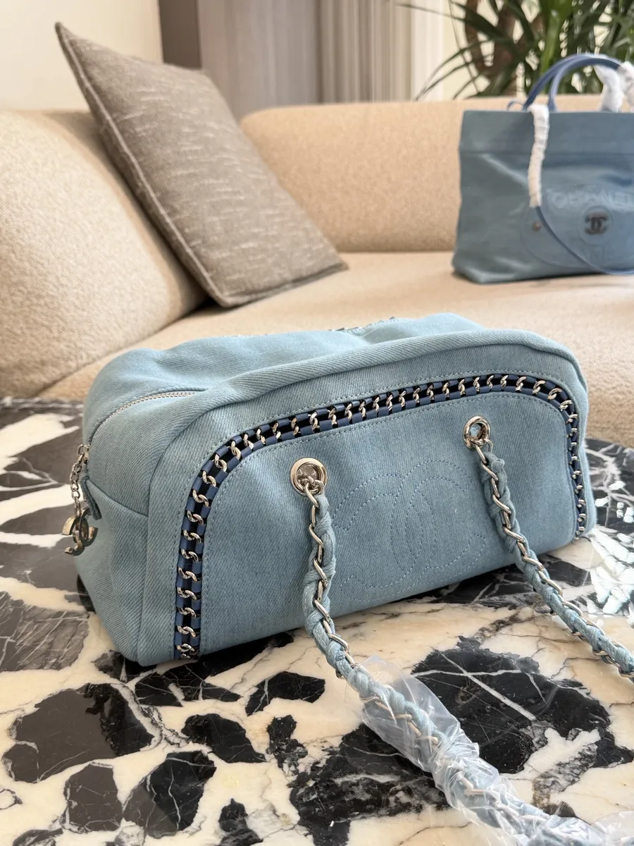 Chanel Denim Chain Handbag - 35 cm — source photograph 1 of 3