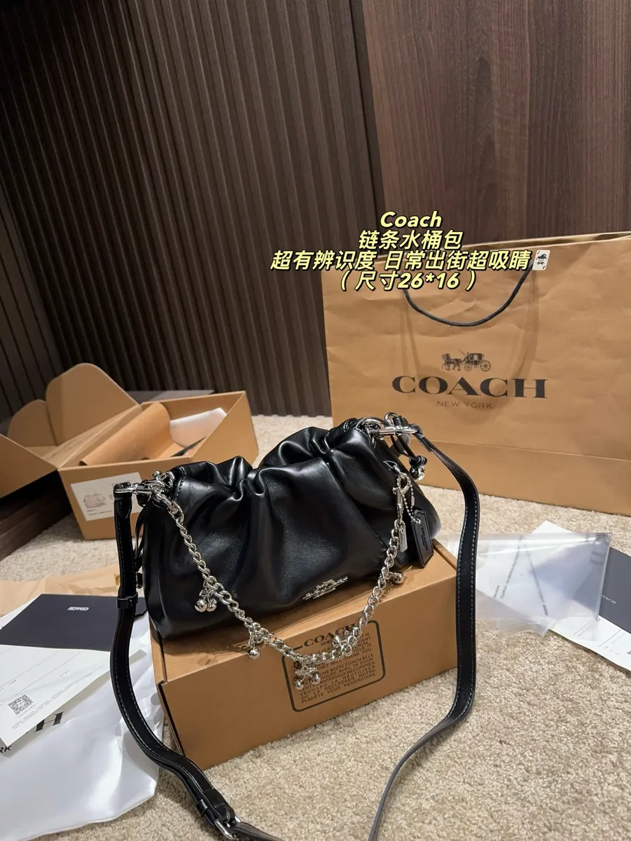Coach Chain Drawstring Bucket Bag — source photograph 1 of 3