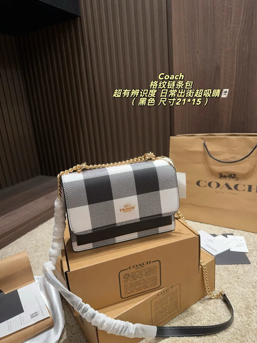Coach Check Chain Crossbody Bag — source photograph 1 of 3