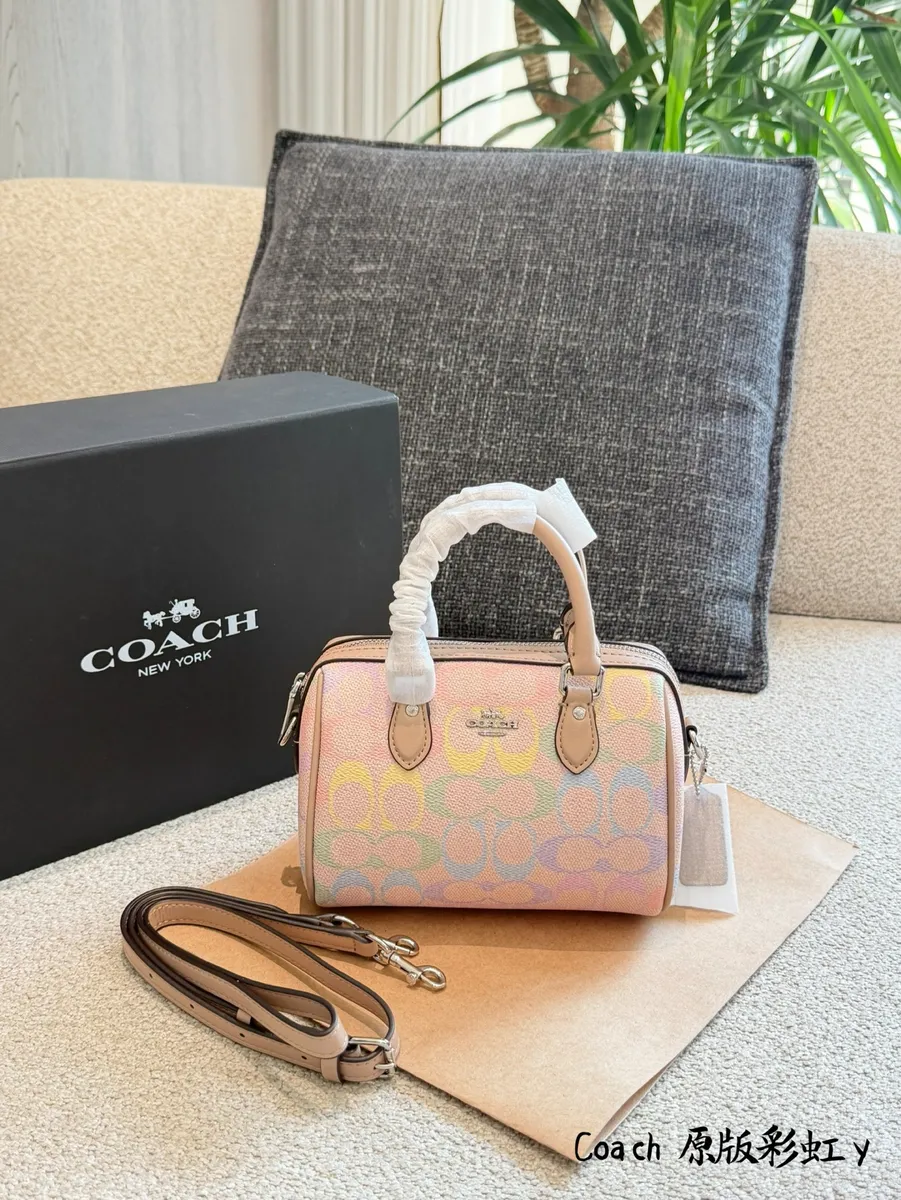 Coach Rowan Canvas Monogram Satchel Bag - 18 × 12 × 8 cm — source photograph 1 of 3
