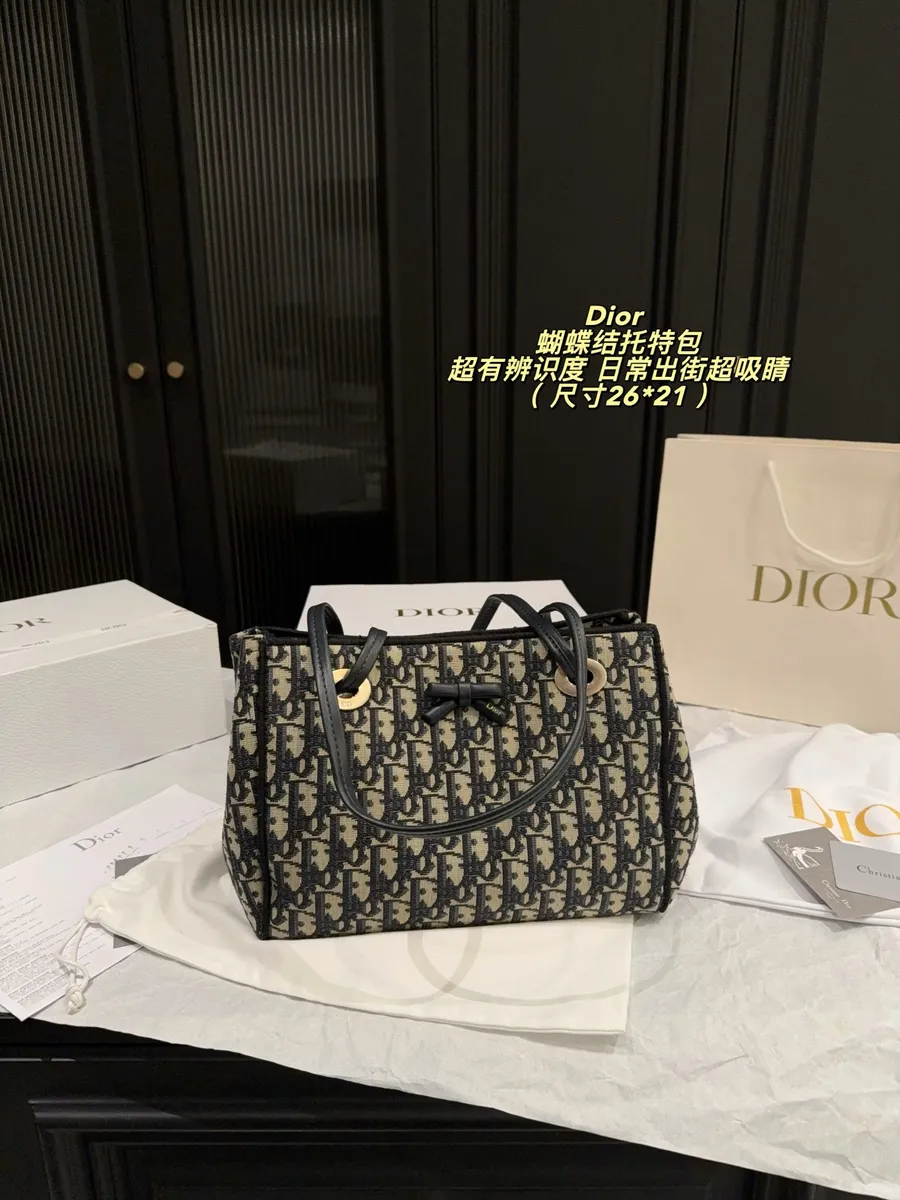 Dior Canvas Monogram Tote Bag — source photograph 1 of 3