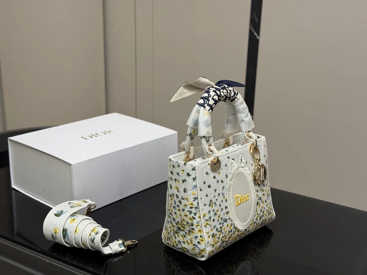 Dior Embroidered Handbag - 24 × 20 cm — source photograph 1 of 3