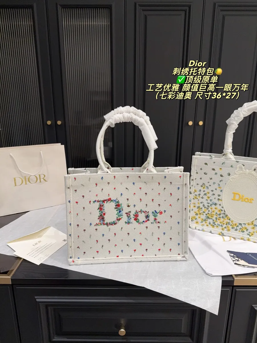 Dior Embroidered Printed Tote Bag — source photograph 1 of 3
