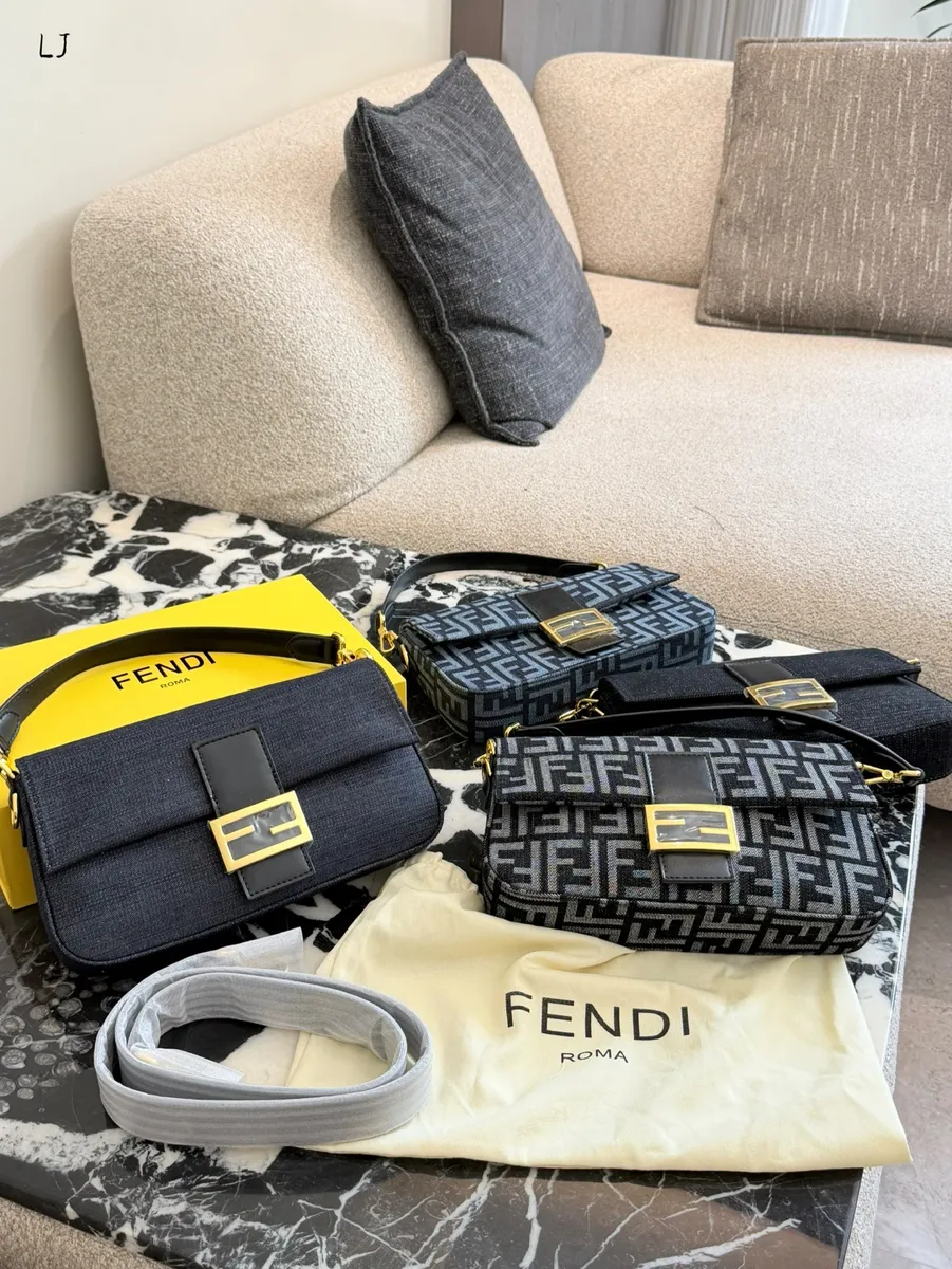 Fendi Baguette Canvas Monogram Shoulder Bag - 28 × 16 cm — source photograph 1 of 3