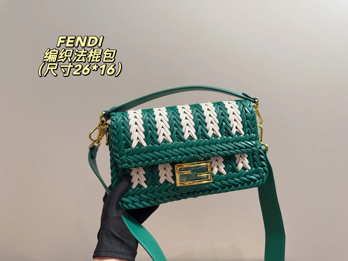 Fendi Baguette Woven Flap Shoulder Bag — source photograph 1 of 3