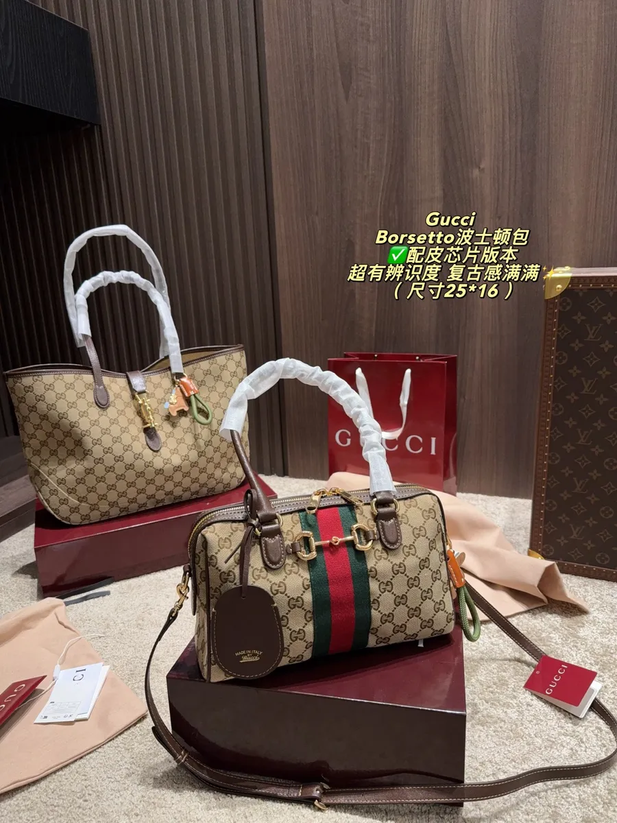 Gucci Canvas Monogram Satchel Bag — source photograph 1 of 3