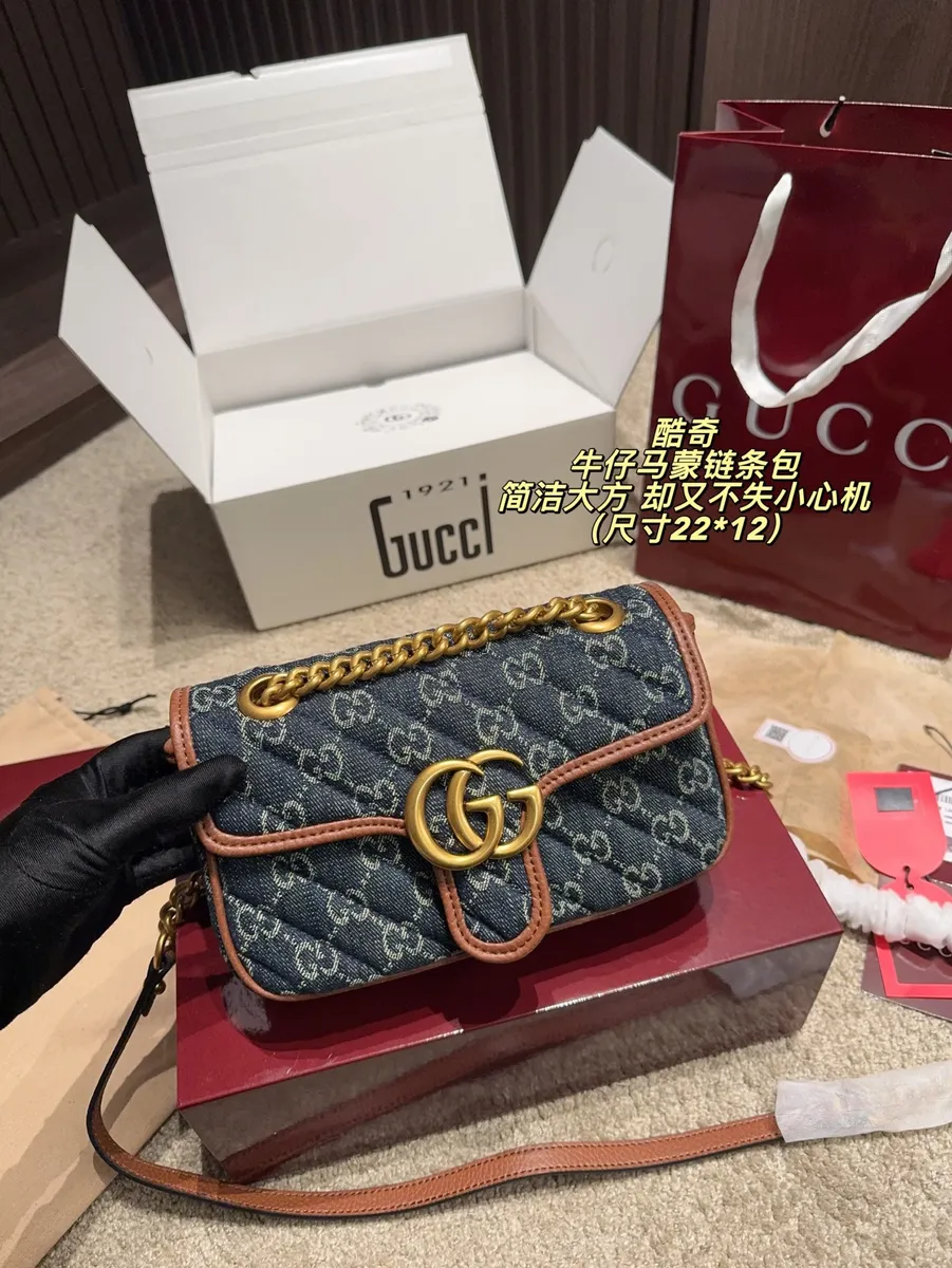 Gucci Denim Chain Handbag — source photograph 1 of 3