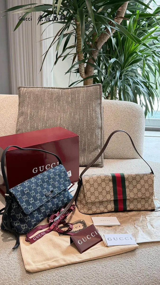 Gucci Denim Monogram Shoulder Bag — source photograph 1 of 3