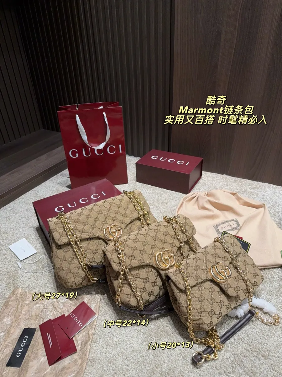 Gucci Marmont Quilted Canvas Crossbody Bag — source photograph 1 of 3