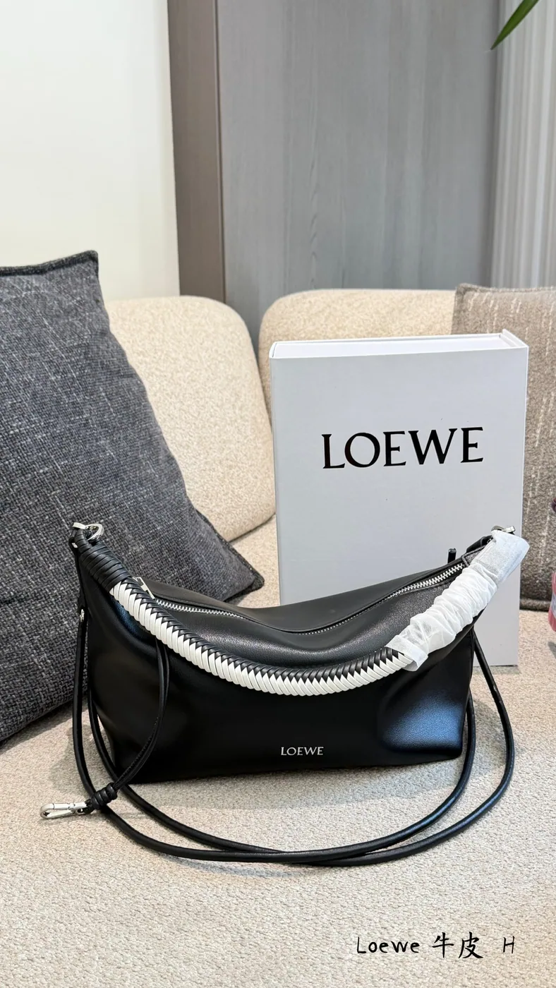 Loewe Cala Shoulder Bag, black — full shoulder bag