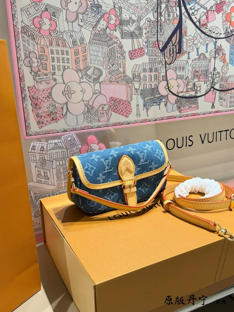 Louis Vuitton Diane Denim Monogram Crossbody Bag - 10 × 6 × 19 cm — source photograph 1 of 3