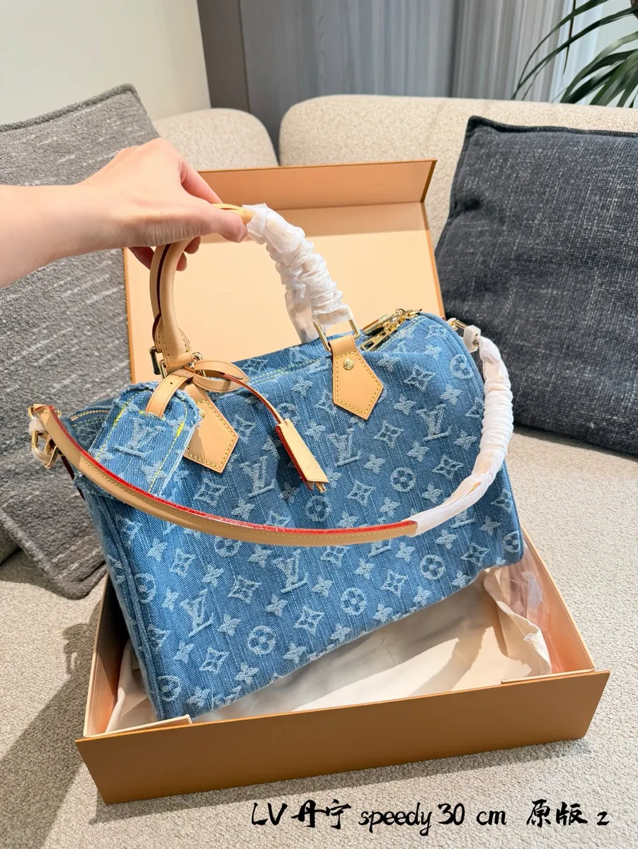 Louis Vuitton Speedy Denim Monogram Handbag — source photograph 1 of 3
