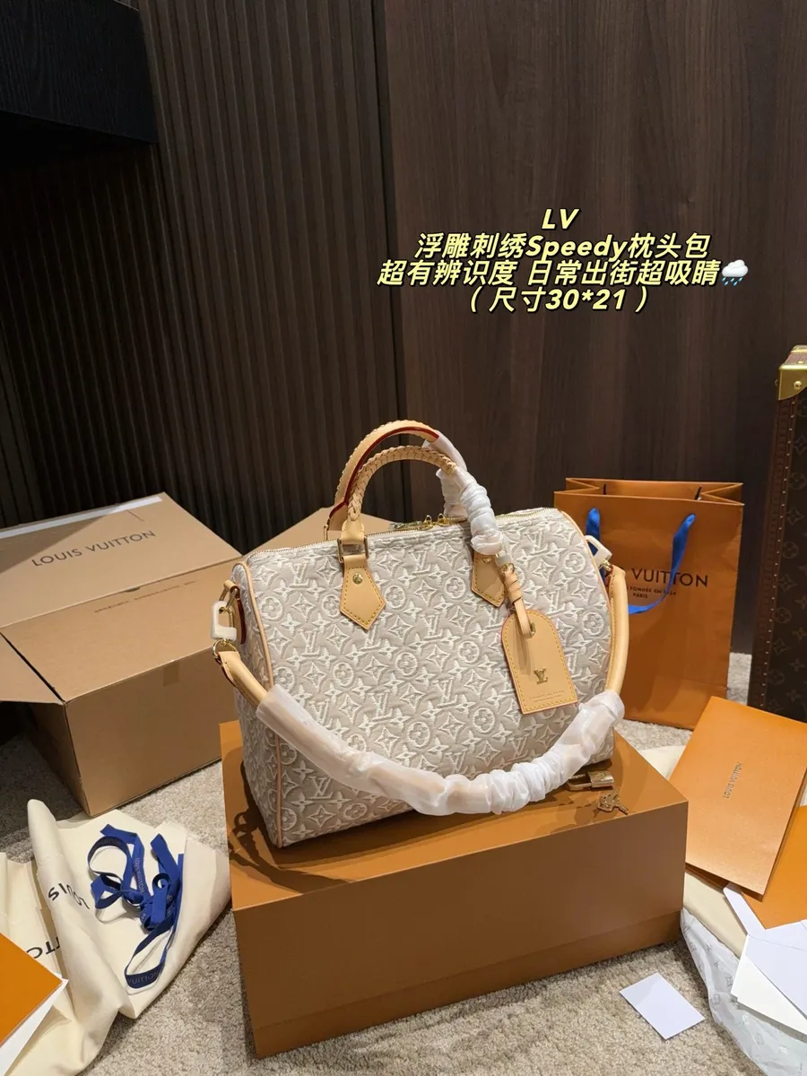 Louis Vuitton Speedy Embroidered Monogram Satchel Bag - 30 × 21 cm — source photograph 1 of 3