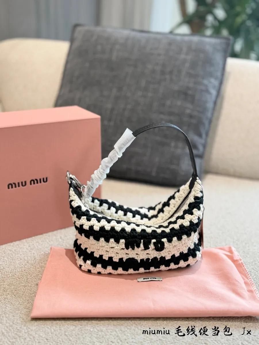 Miu Miu Woven Striped Top Handle Bag — source photograph 1 of 3