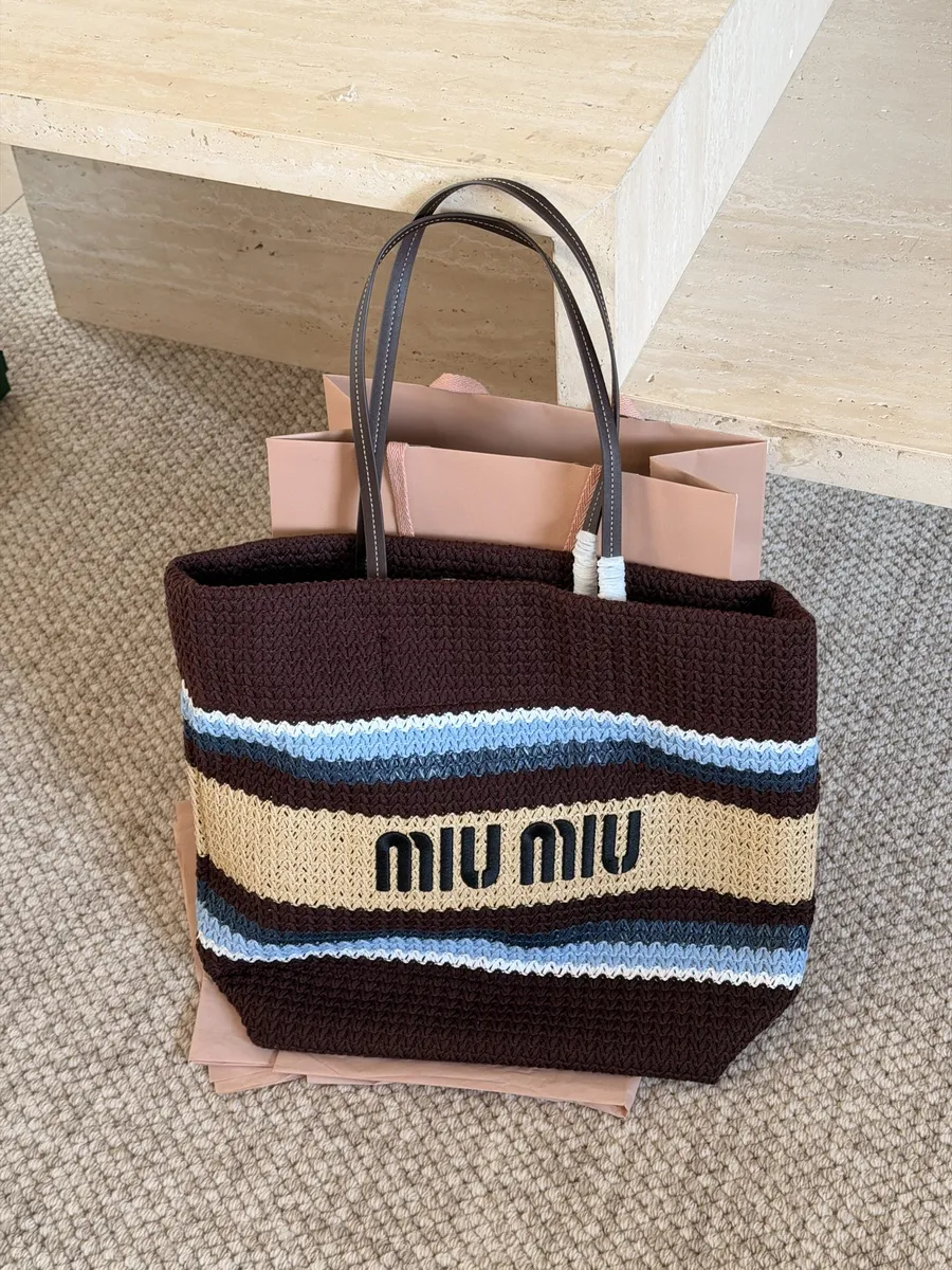Miu Miu Woven Tote Bag - 45 × 35 cm — source photograph 1 of 3