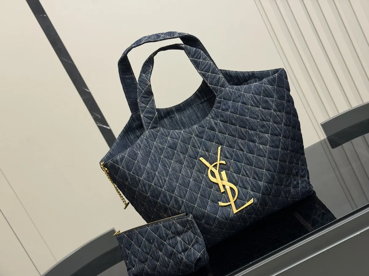 Saint Laurent Quilted Tote Bag - 38 × 35 cm — source photograph 1 of 3