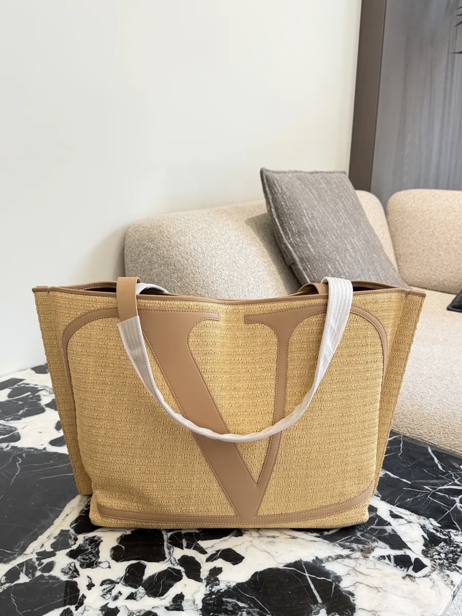 Valentino Raffia Style Tote Bag - 38 × 31 cm — source photograph 1 of 3