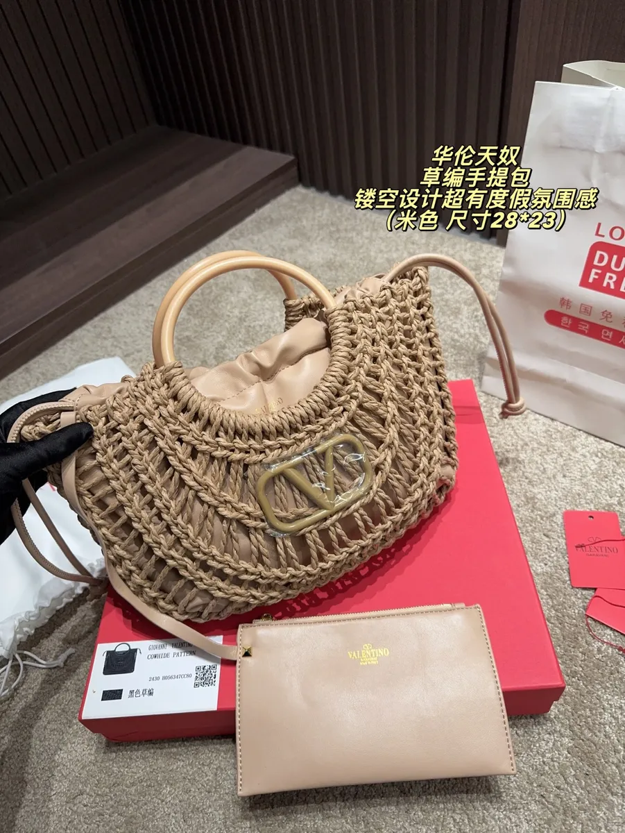 Valentino Woven Raffia Style Top Handle Bag — source photograph 1 of 3
